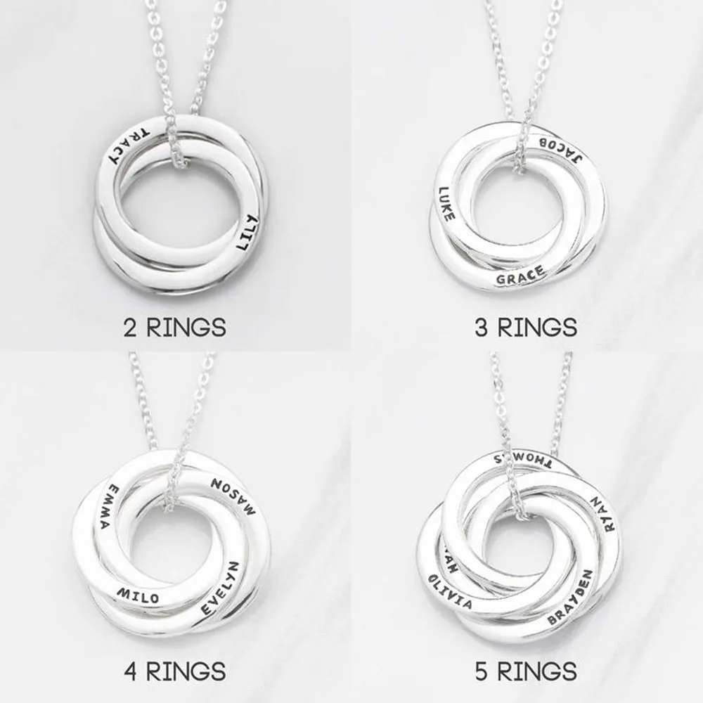 Top Trends: Custom Name Necklace Personality Stainless Steel Multi-round Lady Necklace Custom Name Jewelry Friend Gift Shoppable Styles