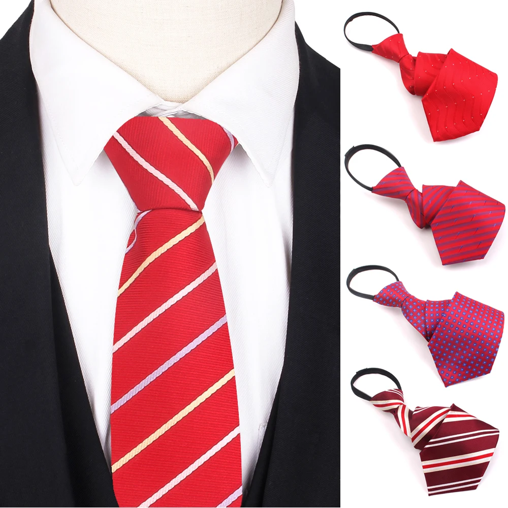 Top Trends: Simple Zipper Ties For Men Women Striped Mens Tie For Business Wedding 8cm Wide Skinny Neck Tie Casual Slim Red Purple Necktie Shoppable Styles