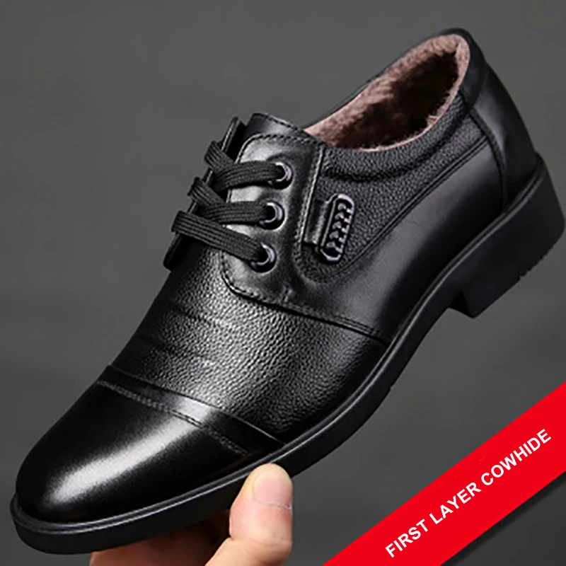 Top Trends: Autumn Winter Shoes Men Genuine Leather Casual Shoes Business Plus Cashmere Warm Cotton Shoes With / No Fur Leather Shoes Sneaker Shoppable Styles