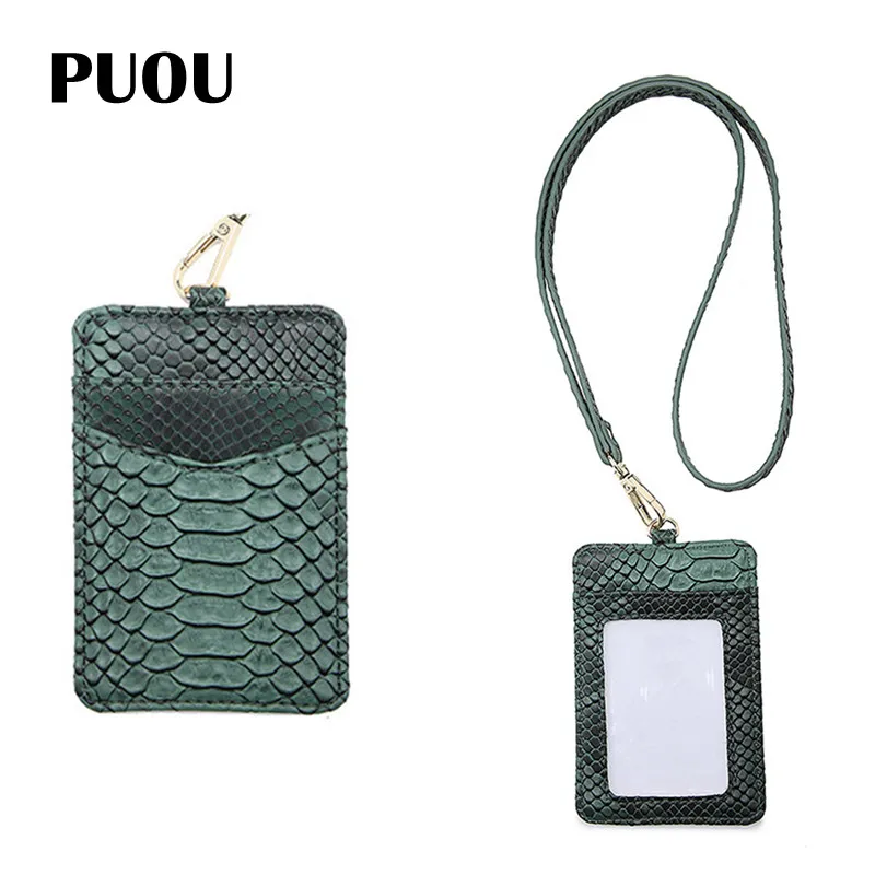 Top Trends: PUOU 2023 Snake Pattern Card Holder Multi-function ID Case Credit Card Holder For Female Leather Work Card Bus Card Holder Shoppable Styles