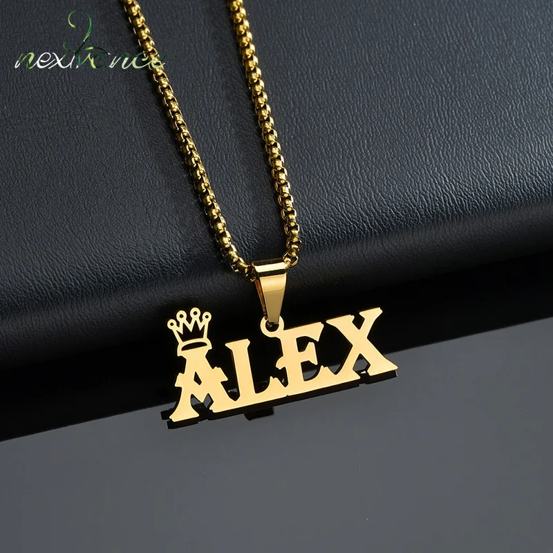 Top Trends: Nextvance Stainless Steel Name Necklaces With Solid Necklace Curb Chains Link , Customized Nameplate Necklaces, Jewelry Gifts Shoppable Styles