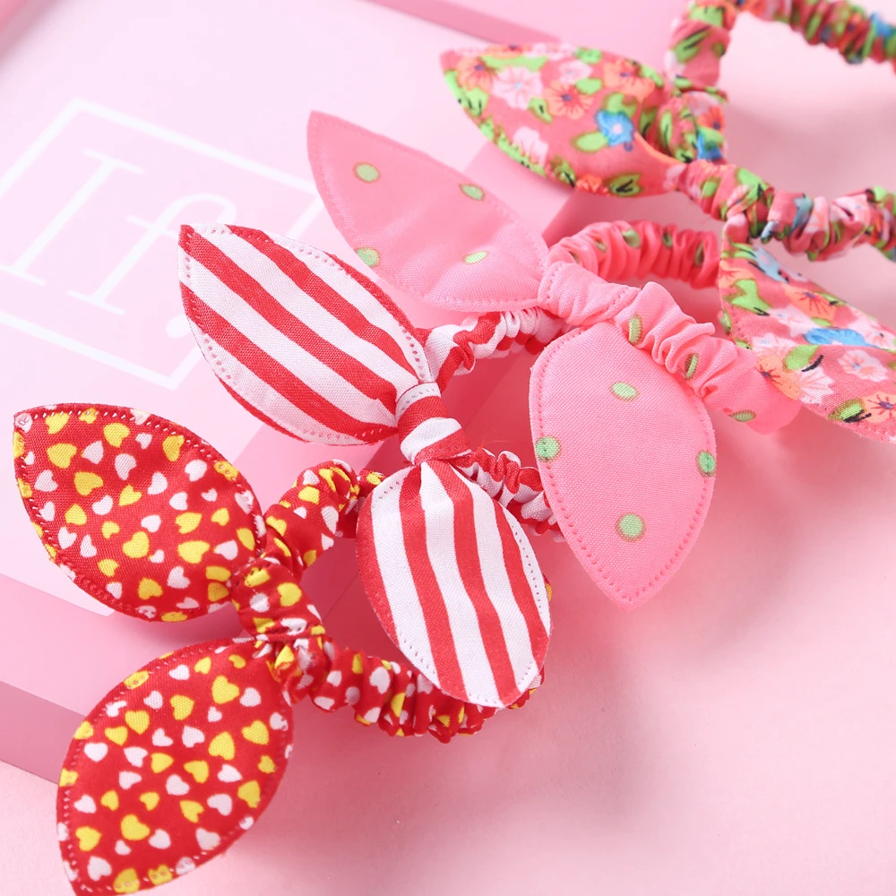 Top Trends: 10 Pcs Bunny Ears Bows Elastic Hair Bands For Children Baby Girls Rubber Headband Set Scrunchies Kids Cute Hair Accessories 2020 Shoppable Styles - Image 4