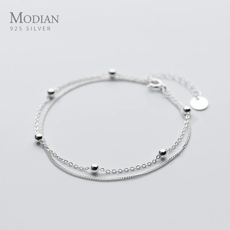 Top Trends: Modian Fashion Simple Beads Line Chain Bracelets For Women 100% 925 Sterling Silver Classic Charm Bracelet S925 Silver Jewelry Shoppable Styles