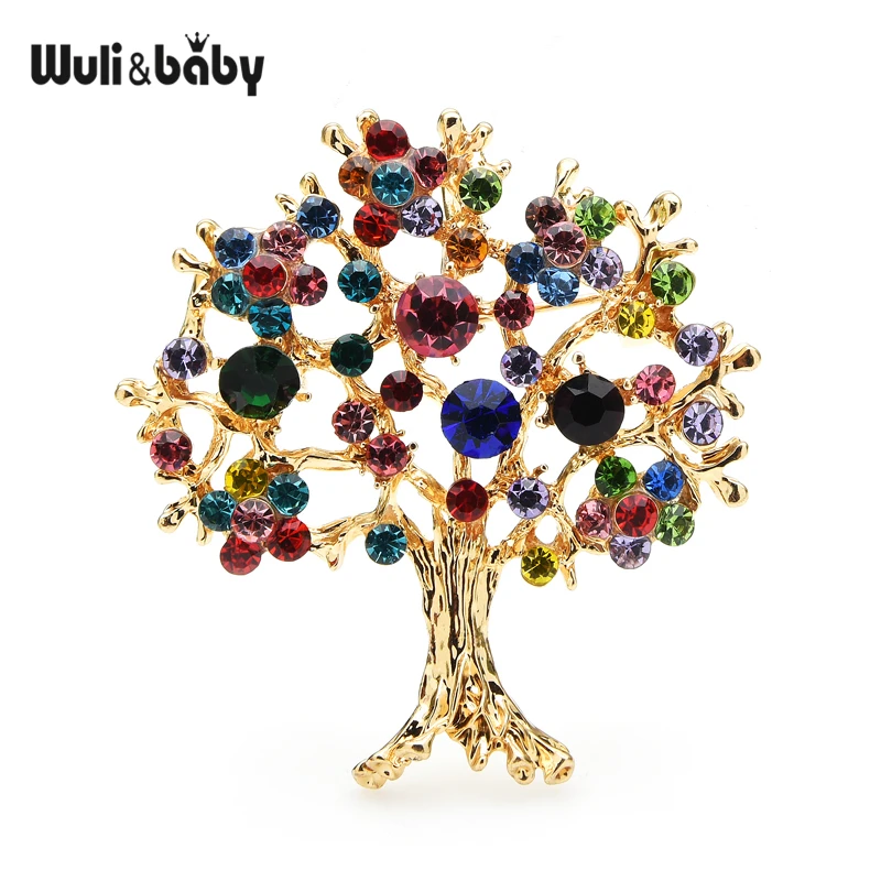 Top Trends: Wuli&baby Multicolor Rhinestone Tree Brooches Women Men Christmas Tree Party Office Casual Brooch Pins Gifts Shoppable Styles