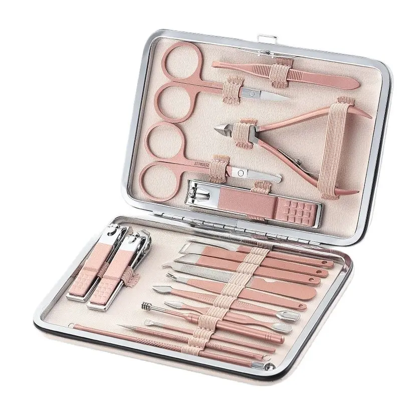 Top Trends: Newest Color 18 Tools Stainless Steel Manicure Set Professional Nail Clipper Kit Of Pedicure Paronychia Nippers Trimmer Cutters Shoppable Styles