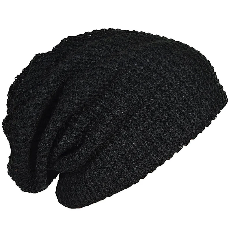 Top Trends: Mens Slouchy Long Beanie Knit Cap For Summer Winter Oversize Black Shoppable Styles