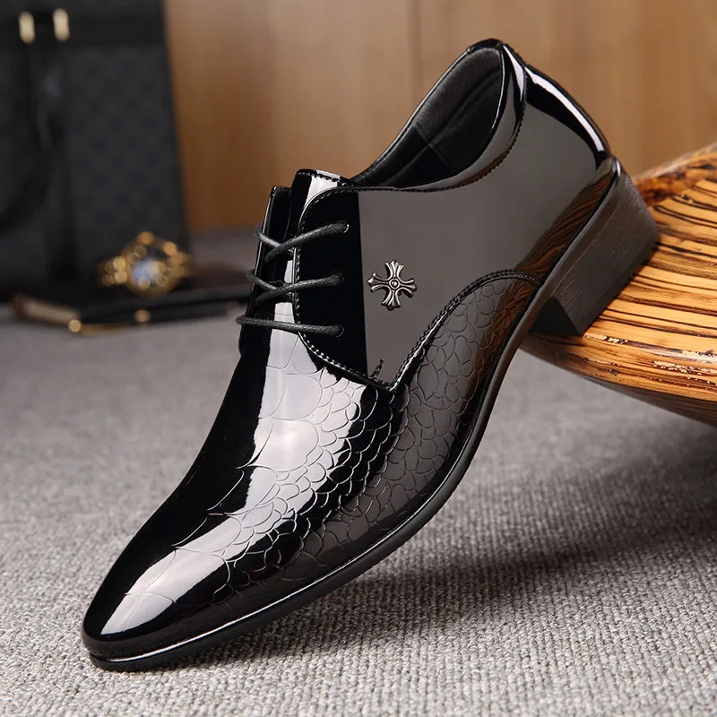 Top Trends: Newest Italian Oxford Shoes For Men Luxury Patent Leather Wedding Shoes Pointed Toe Dress Shoes Classic Derbies Plus Size 38-48 Shoppable Styles