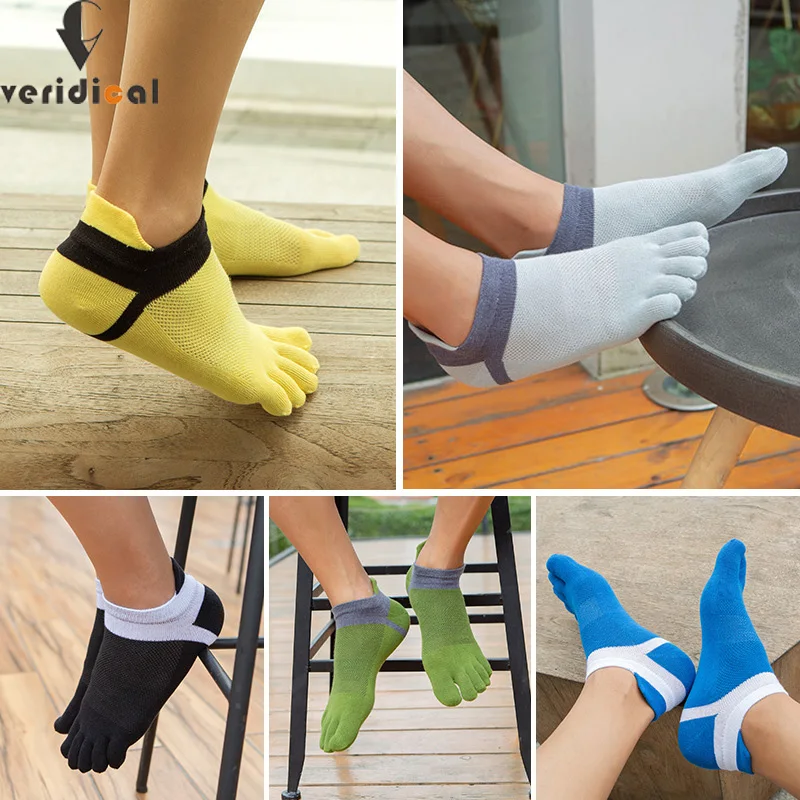 Top Trends: Invisible Sport Socks Toe Cotton Mesh Breathable Solid Simple Sweat-Absorbing Fitness Bike Run Hiking Travel 5 Finger Ankle Sock Shoppable Styles