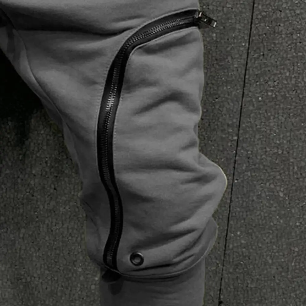 Top Trends: Cargo Pants Men Fashion Solid Color Drawstring Casual Multi Zippers Pockets Trousers Hip Hop Style Men Harem Pants Streetwear Shoppable Styles - Image 6