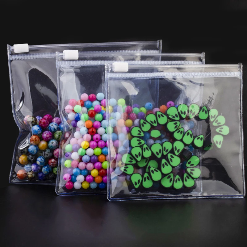 Top Trends: 10pcs PVC Self Sealing Plastic Jewelry Zip Lock Bags Thick Clear Ziplock Earrings Packaging Storage Bags Jewelry Packaging Bag Shoppable Styles