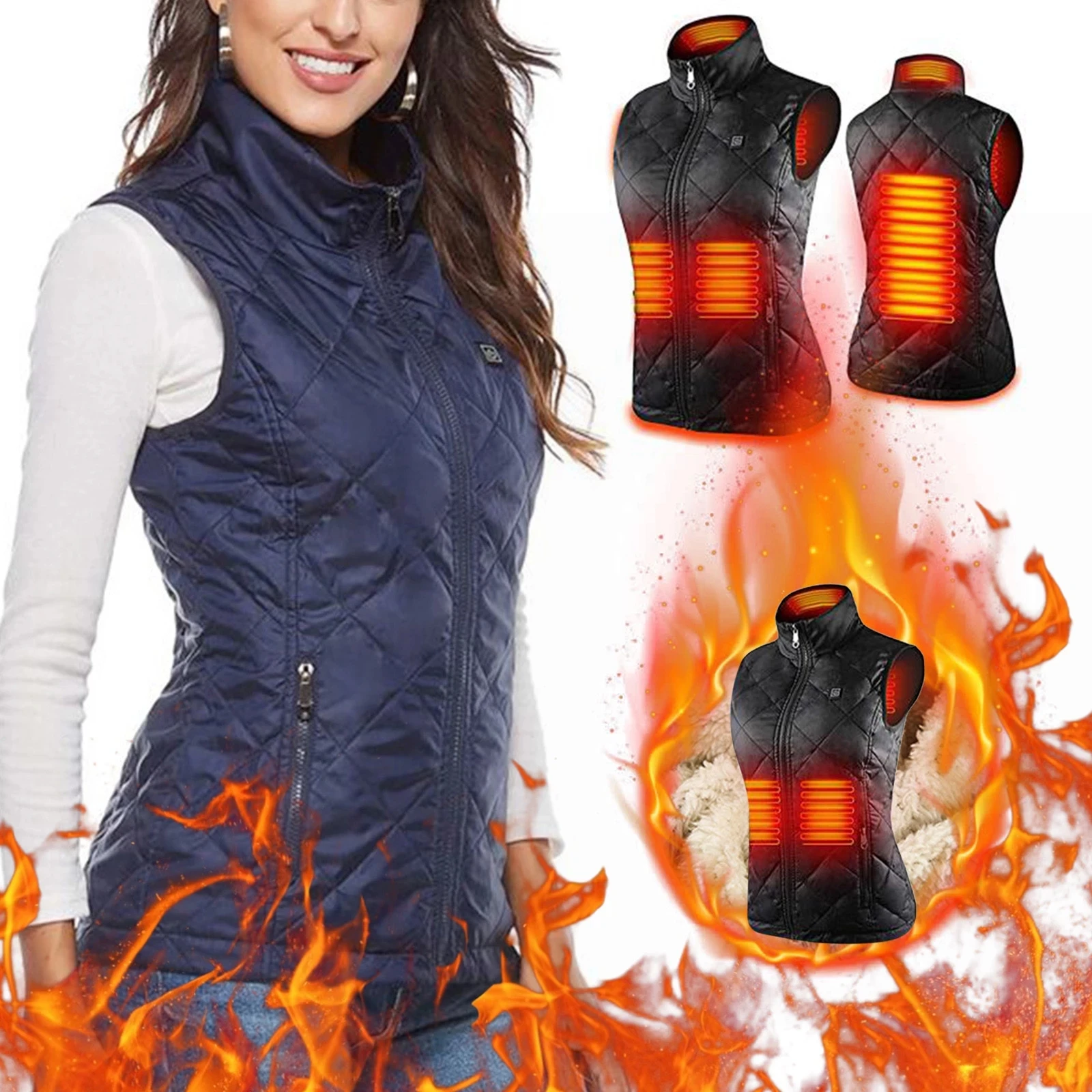 Top Trends: Women Heating Vest Autumn And Winter Cotton Vest USB Infrared Electric Heating Suit Women Flexible Thermal Winter Warm Jacket Shoppable Styles