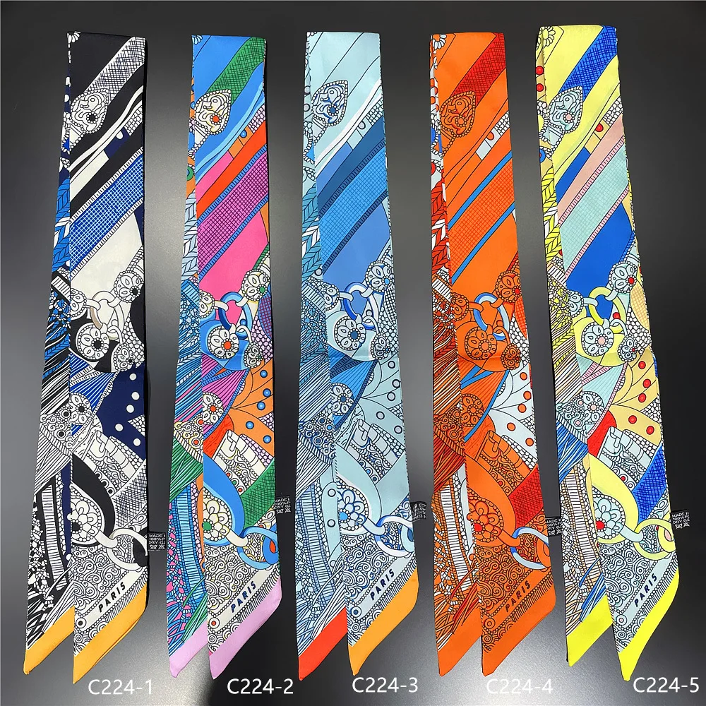 Top Trends: Gorgeous Saddle Print Summer Scarf 2023 Brand Design Women Skinny Bag Scarves Hair Band Neck Silk Scarf Ladies Foulard Headband Shoppable Styles