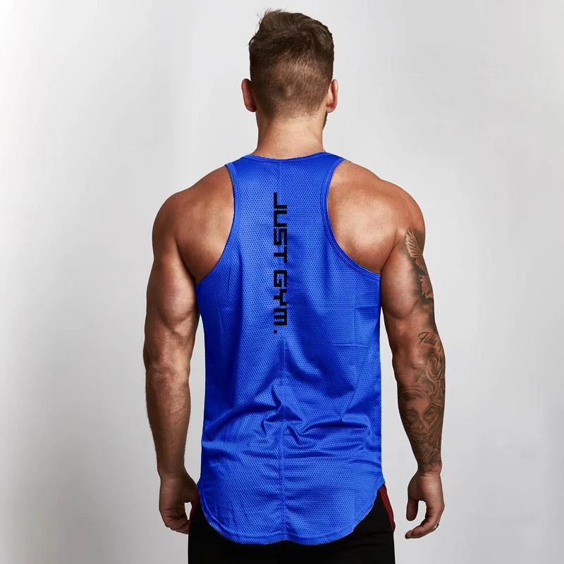 Top Trends: Brand Casual New Mesh Fashion Clothing Sleeveless Shirts Tank Top Men Bodybuilding Workout Gym Vest Fitness Men's Sport Singlets Shoppable Styles