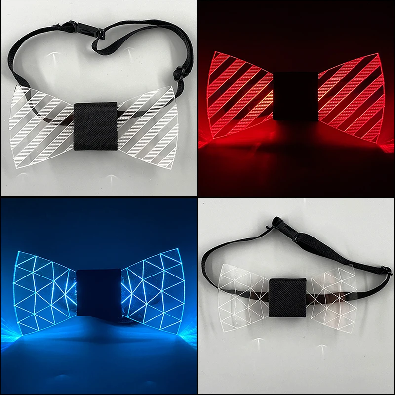 Top Trends: LED Acrylic Bow Tie Colorful Blinking LED Bow Tie For Men Gift Light Up Supplies LED Light Up Men Bow Tie Luminous Necktie Shoppable Styles