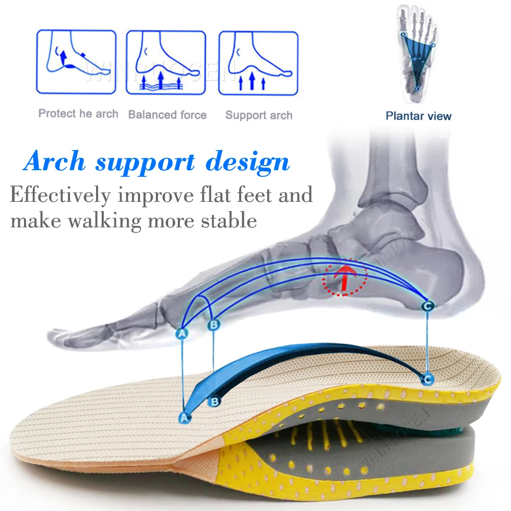 Top Trends: High Quality PVC Orthopedic Insoles Flat Foot Insert Men And Women Health Sole Pain Shoes Pad For Arch Support Plantar Fasciitis Shoppable Styles - Image 4