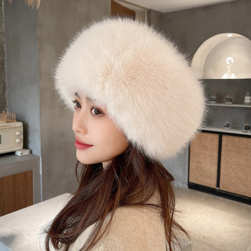 Top Trends: HT3952 New Women Winter Hat Solid Multifunction Skullies Beanies Lady Thick Warm Fluffy Fur Hat Faux Fox Fur Bomber Hats Ushanka Shoppable Styles