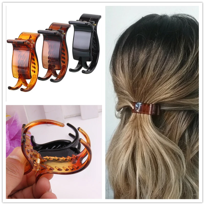 Top Trends: Fsgz Plastic Hair Claw 3 Tines Crab For Hair Simple Plain Hairpin For Women Casual Summer Hair Device Tools Strong Bit Force Shoppable Styles