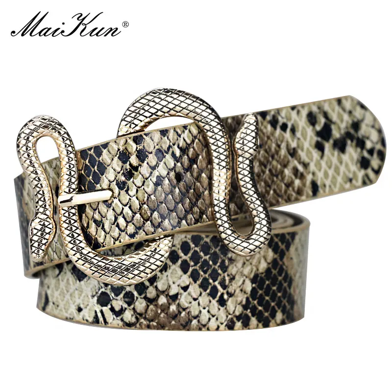 Top Trends: Maikun Belts For Women Snake Shape Pin Buckle Belt High Quality Leather Women Belt PU Waistband Shoppable Styles