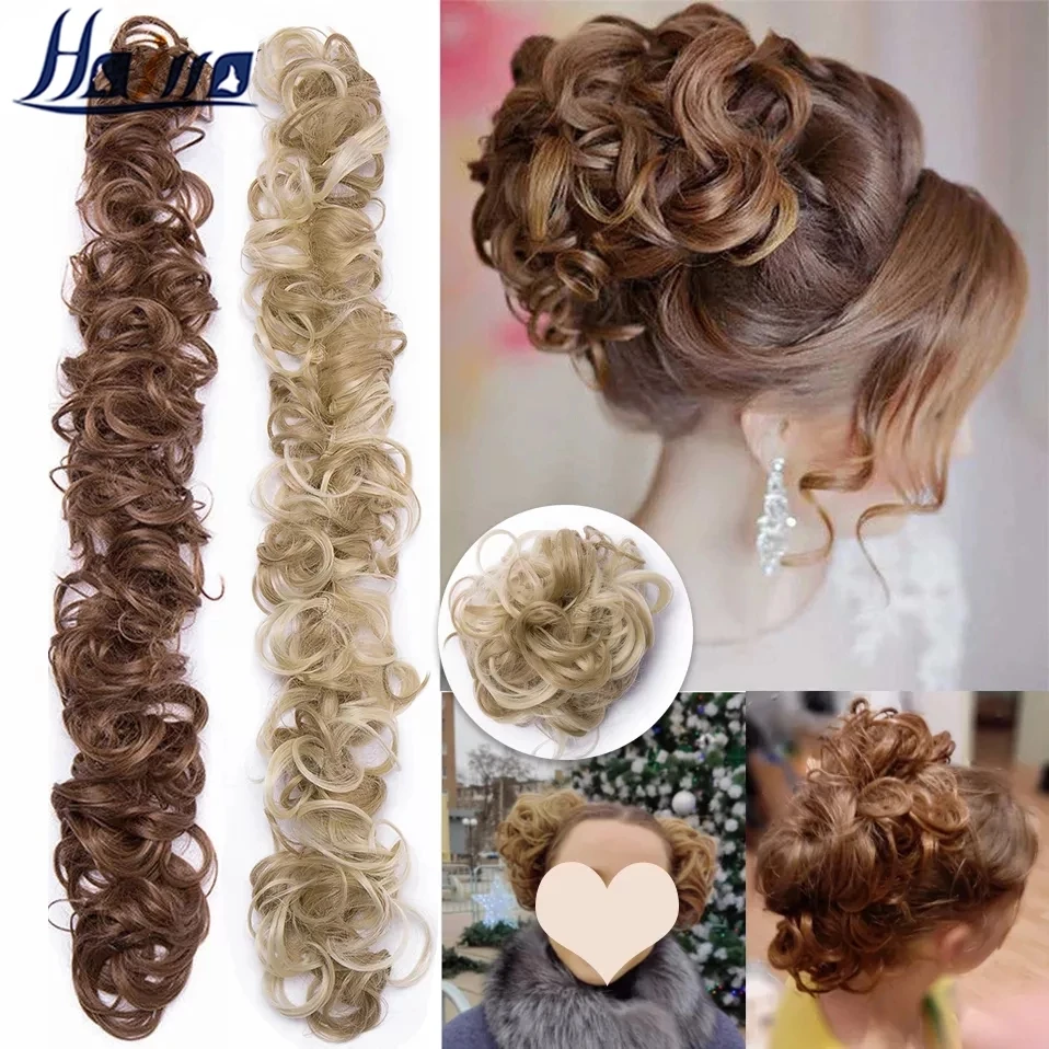 Top Trends: HAIRRO Synthetic Chignon Messy Scrunchies Elastic Band Hair Bun Straight Updo Hairpiece High Temperture Fiber Natural Fake Hair Shoppable Styles