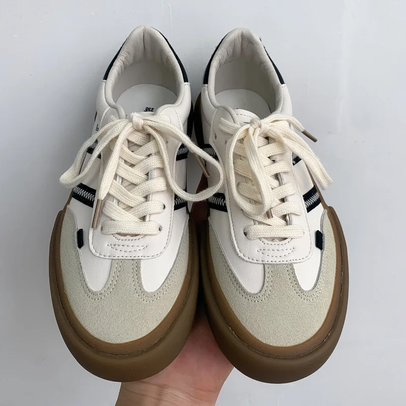 Top Trends: Couple Shoes For Woman Classic Sneakers Women 2021 Autumn New Leather Retro Low Cut Lace -up Casual Plus Size 44 Women Sneakers Shoppable Styles