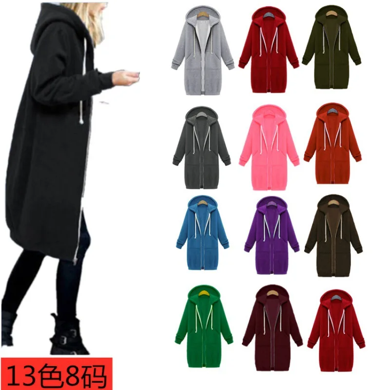 Top Trends: 2023 Women's Autumn / Winter Super Dalian Hoodie Pocket Long Hoodie Sweater Women's Long Sleeve Zip Cardigan Jacket Shoppable Styles