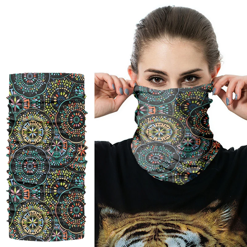 Top Trends: Multifunctional Seamless Magic Scarf Bohemian Ethnic Style Buff Outdoor Hiking Cycling Face Cover Bandana Female Fashion Scarves Shoppable Styles - Image 4