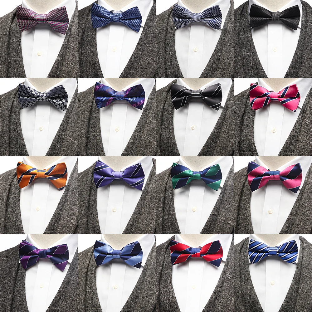 Top Trends: Tailor Smith 100% Microfiber Bowtie Woven Dot Checked Stripped Bow Tie Butterfly Wedding Dress Mens Formal Classical Accessory Shoppable Styles - Image 2