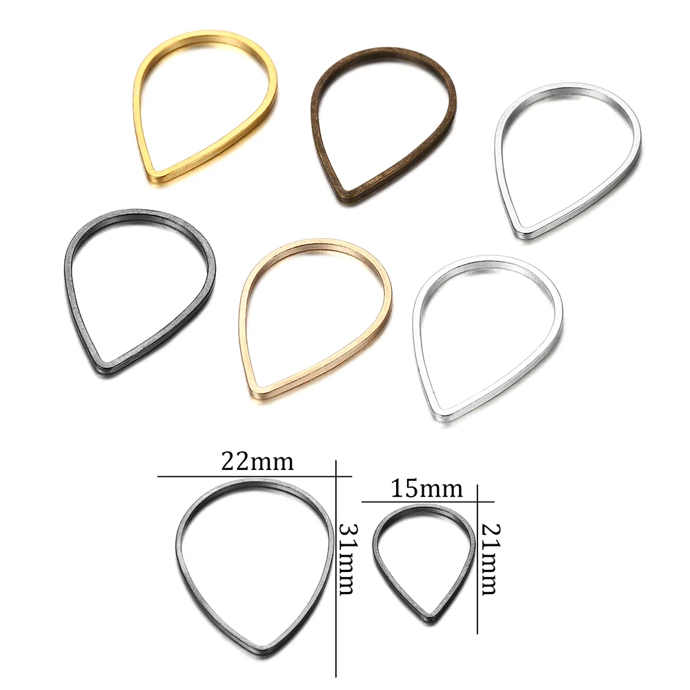 Top Trends: 30Pcs / lot Waterdrop Teardrop Link Charm Connectors Closed Jump Rings For DIY Earring Finding Jewelry Making Accessories Supplies Shoppable Styles