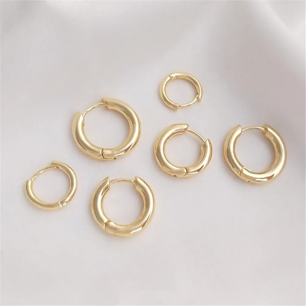 Top Trends: 14K Gold Plated Circular Ring Earrings Classic Fashion Round Earrings DIY Earrings Net Red Temperament Female Earrings Shoppable Styles