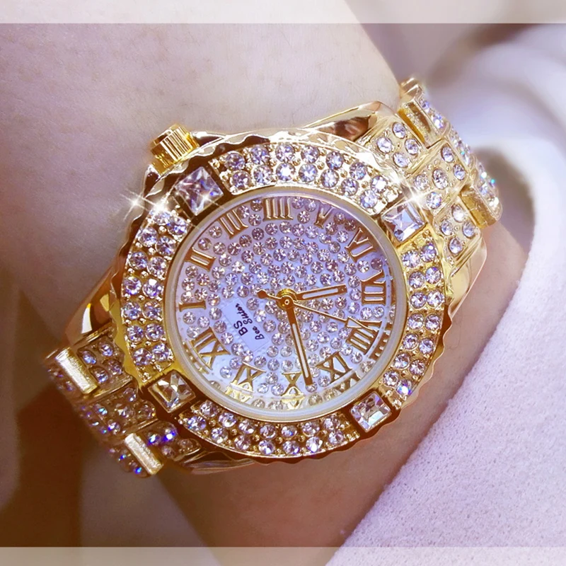 Top Trends: Women Watches Diamond Gold Watch Ladies Wrist Watches Luxury Brand Rhinestone Women&#039;s Bracelet Watches Female Relogio Feminino Shoppable Styles