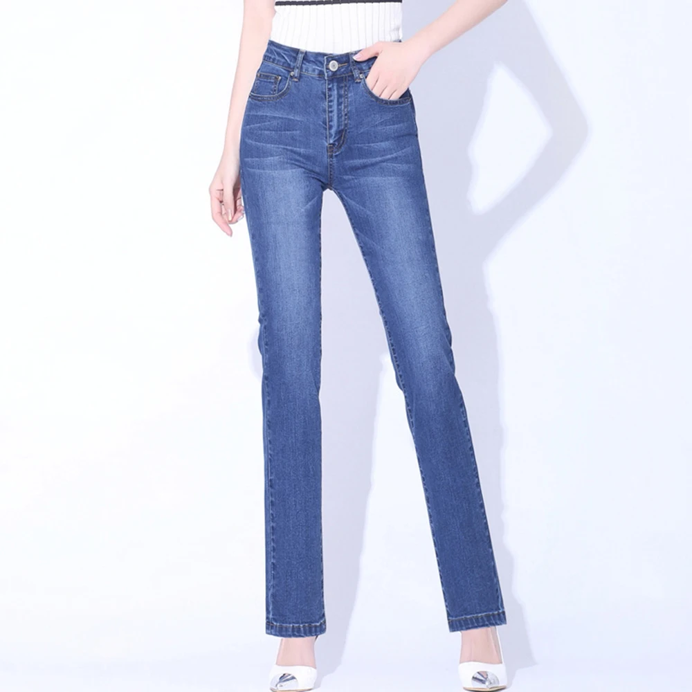 Top Trends: Womens Skinny Thin Denim Jeans For Summer Straight Slimming Fit Pencil Feet Straight Cotton Stretch Bleached Plus Size S To 6XL Shoppable Styles