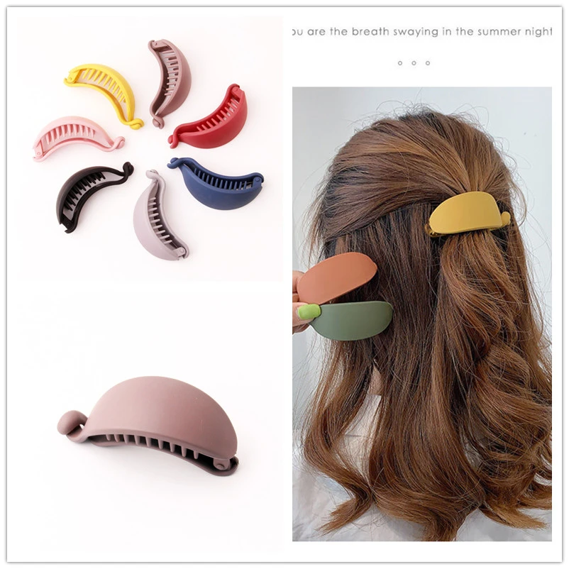 Top Trends: Hot Ins Solid Hairpins Rubber Color Banana Hair Clip For Women Korean Brand Twisting Clips Ponytail Holders Headwear Accessories Shoppable Styles