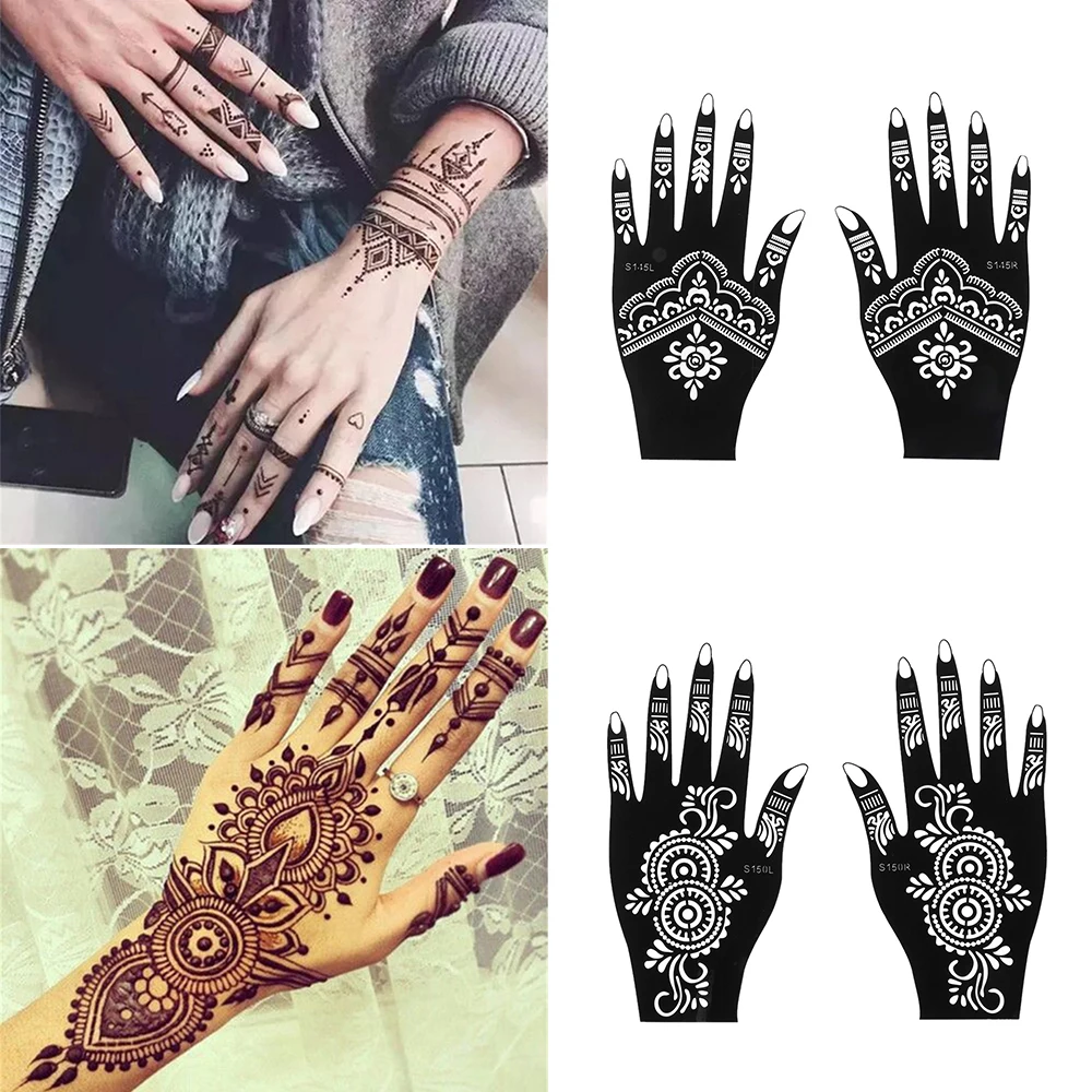 Top Trends: New Fashion Henna Tattoo Stencil Temporary Hand Tattoos DIY Body Art Paint Sticker Template Indian Wedding Painting Kit Tools Shoppable Styles