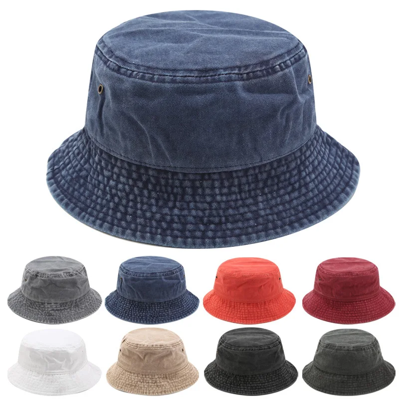 Top Trends: 2022 New Fisherman Hat Vintage Denim Bucket Hats Outdoor Men Women Washed Cotton Panama Hat Fashion Hip Hop Gorros Bob Hat Shoppable Styles - Image 2