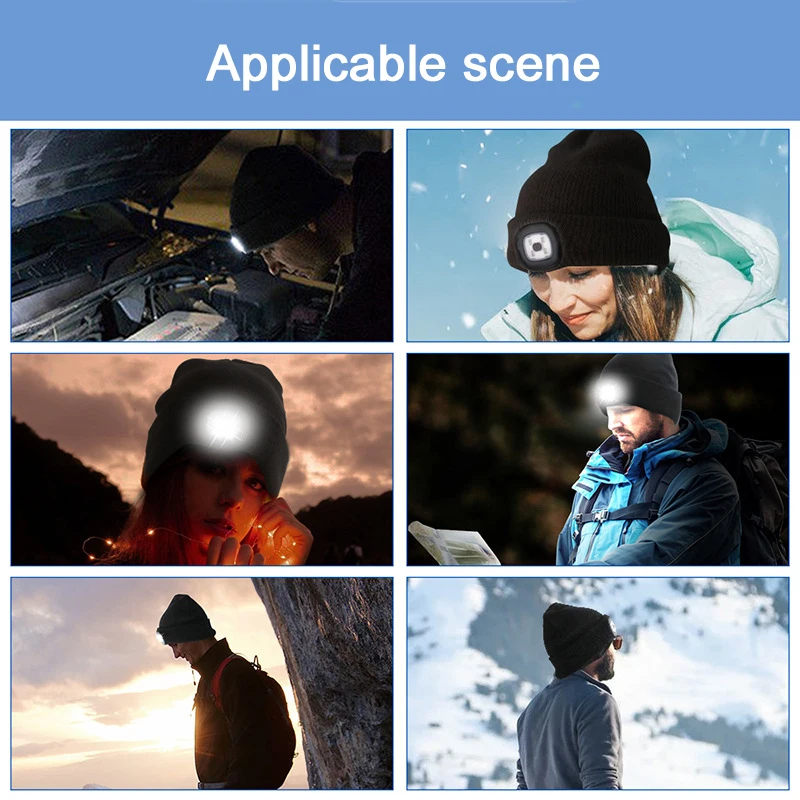 Top Trends: Mens Women Beanie Hat LED Light USB Rechargeable Battery Knitted Warm Hat Walking Night Running Mountain Climbing Hat Shoppable Styles - Image 4