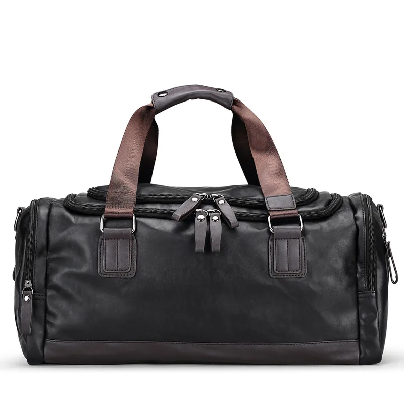 Top Trends: Weysfor Leather Men Women Travel Bag Large Duffle Hand Luggage Bags Travel Fitness Bags Handbag Bag Luggage Shoulder Bag Shoppable Styles