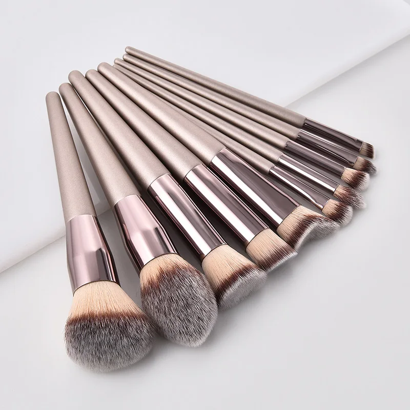 Top Trends: Hot Champagne Makeup Brushes Set For Women Cosmetic Foundation Powder Blush Eyeshadow Kabuki Blending Make Up Brush Beauty Tools Shoppable Styles