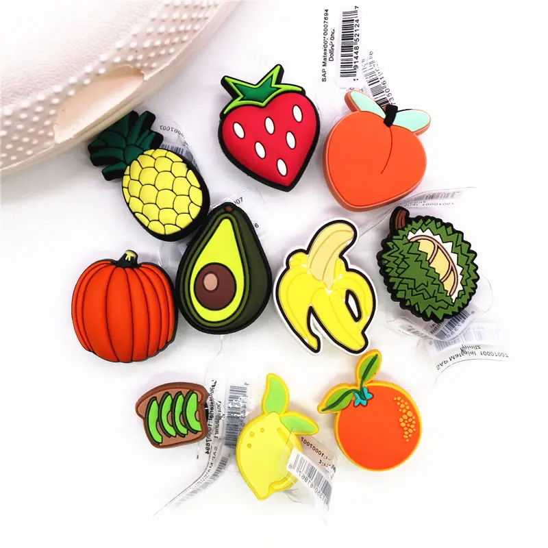 Top Trends: Original PVC Fruits Shoe Buckle Accessories Cute Pineapple Peach Banana Shoe Decoration For Shoe Charms Bracelets Kids Gift Shoppable Styles