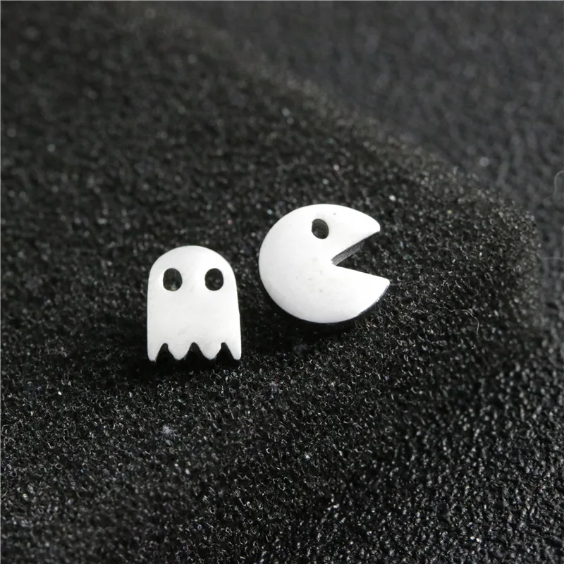 Top Trends: 2023 Stainless Steel Earrings Geometric Women Men Hip Hop Black Star Ghost Spike Stud Fashion Jewelry Best Gift пирсинг Shoppable Styles