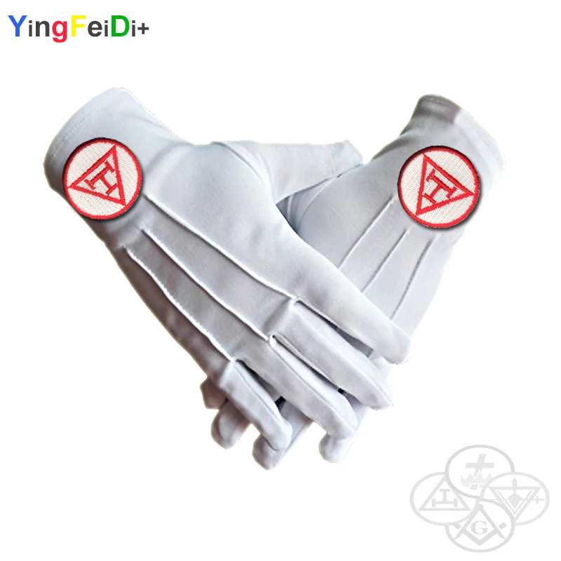 Top Trends: Royal Arch Masonic Embroidery High Quality Polyester Gloves- White Shoppable Styles