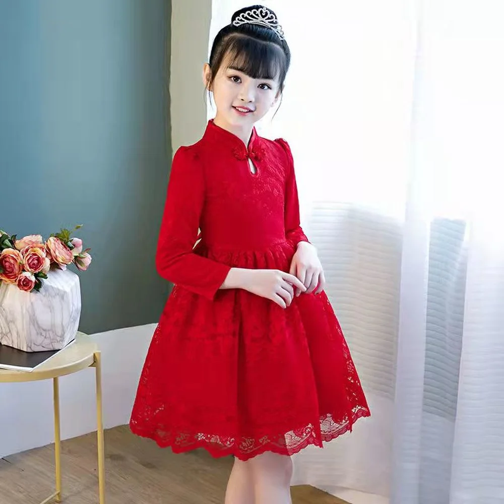 Top Trends: Chinese Flower Girl Dress For Wedding Girls Cheongsam Dress Chinese Hafu Kids Dresses Baby Traditional Garments New Year Dress Shoppable Styles - Image 2