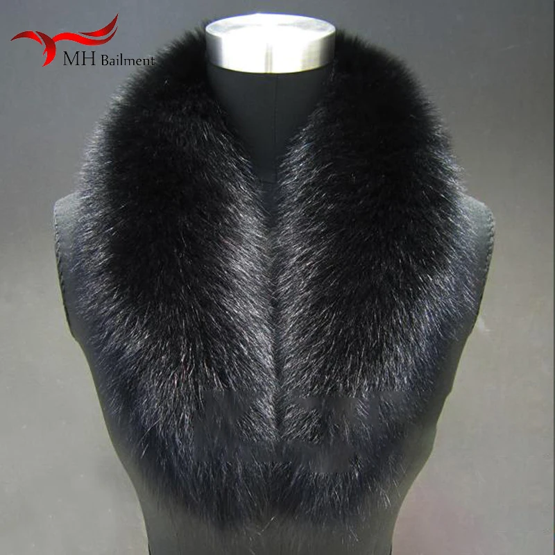 Top Trends: Super Large Real Fox Fur Collar Green Fruit Collar V-collar Horn Collar Fur Scarf Cap Strip For Men And Women Shoppable Styles - Image 2