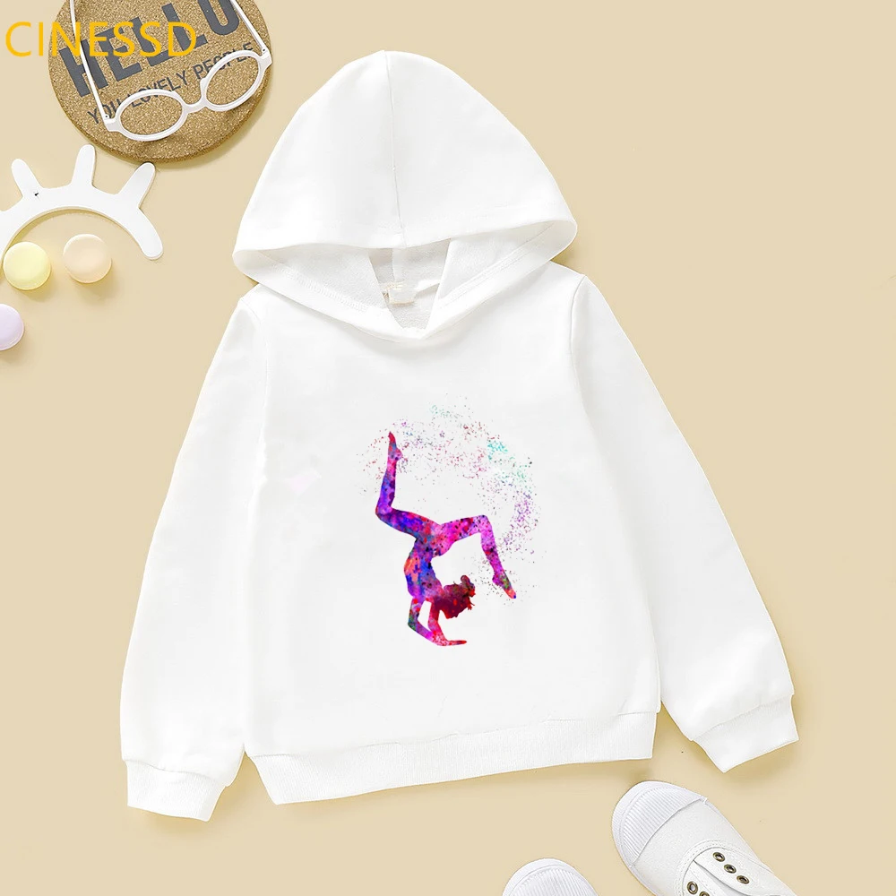 Top Trends: Super Watercolor Gymnastics Girl Printed Hoodies For Teen Girls GYM Lover Kids Sweatshirt Winter Top Students Cutom Diy Clothes Shoppable Styles