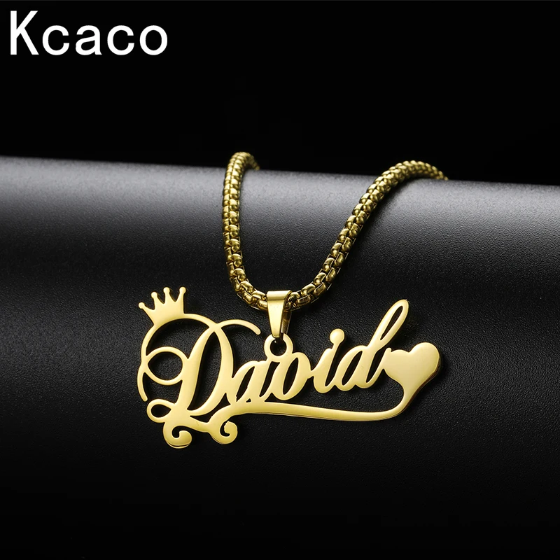 Top Trends: Kcaco Personalized Name Necklaces For Women Nameplate Jewelry Stainless Steel Custom Letter Necklace Romantic Pendant Gift Shoppable Styles