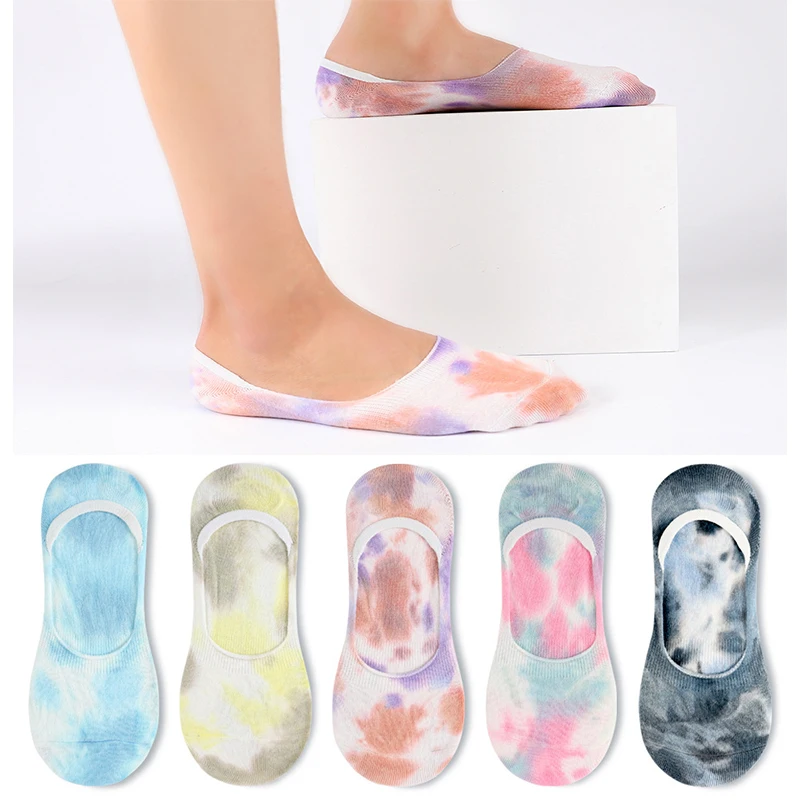 Top Trends: Tie-dye Socks Ladies Socks Shallow Mouth Summer Ins Tide Thin Sports Hip-hop Color Boat Socks Cotton Socks Men Hip Hop Fashion Shoppable Styles