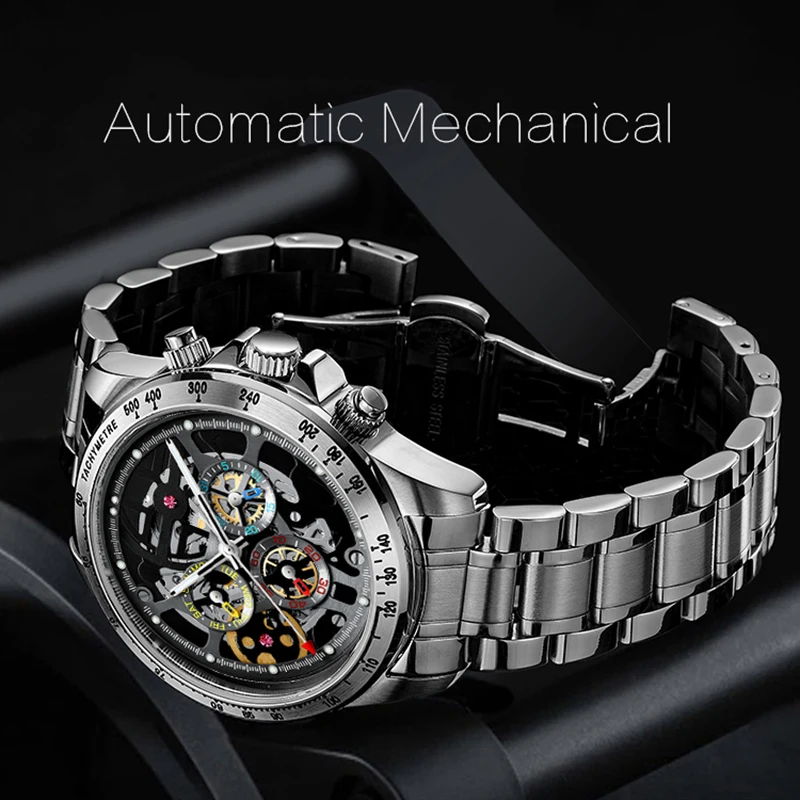 Top Trends: Luxury Brand Skeleton Mechanical Men Watches HAIQIN DESIGN Stainless Steel Automatic Watches For Men Pagani Design Reloj Hombres Shoppable Styles