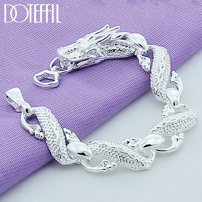 Top Trends: DOTEFFIL 925 Sterling Silver Dragon Cuff Bracelet For Man Women Charm Wedding Engagement Party Fashion Jewelry Shoppable Styles