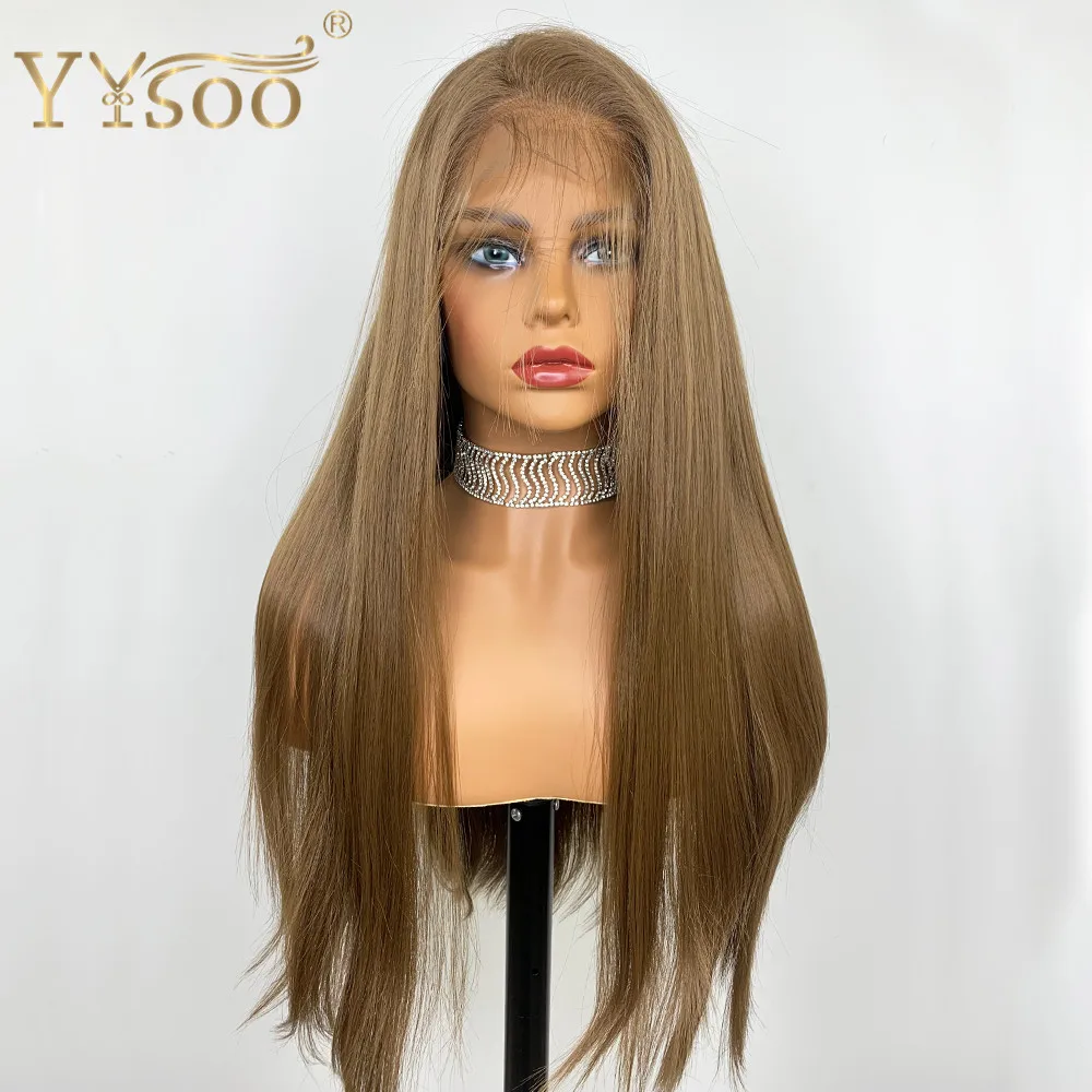 Top Trends: YYsoo Long Silky Straight Blonde Wig Synthetic Lace Front Wigs 13x4 For Women Futura Heat Resistant Hair Fiber Natural Hairline Shoppable Styles