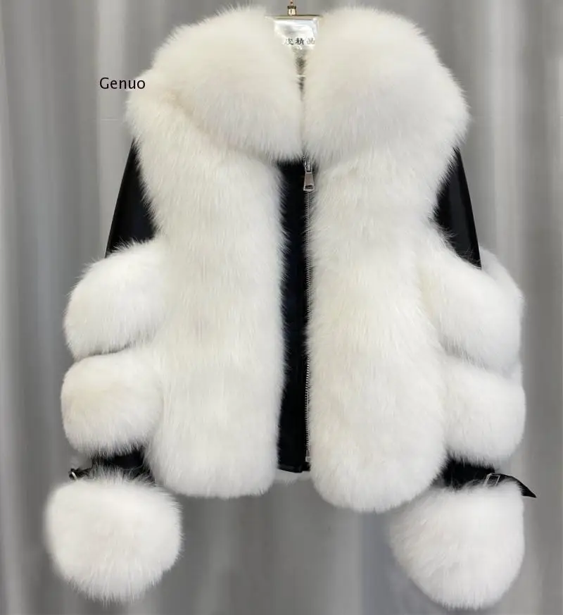 Top Trends: Women Faux Fox Fur Coat Imitation Sheepskin Leather Jacket Fluffy Fake Fox Fur Coats With Plush Fur Collar Winter Thick Overcoat Shoppable Styles