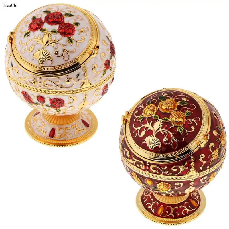 Top Trends: Carved Vintage Jewelry Storage Box Lovely Trinket Box European Embossed Pattern Gem Jade Stone Storage Cases Home Collections Shoppable Styles